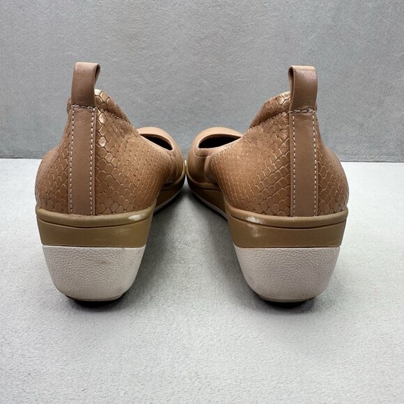 Vionic Jacey Womens Size 7 Wedge Toffee Brown Leather Slip On Comfort Support - Picture 4 of 8